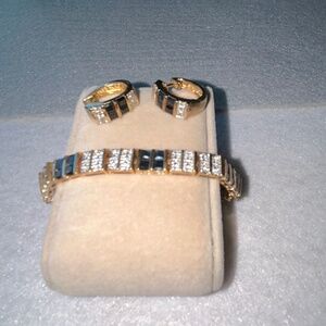 CZ and Onyx Bracelet and Earrings Set